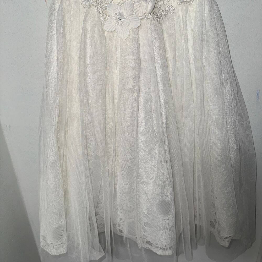 Diva Behavior‎ Girls 7 Dress Floral Tulle Lace Wedding Christening Flower Girl - Picture 5 of 11